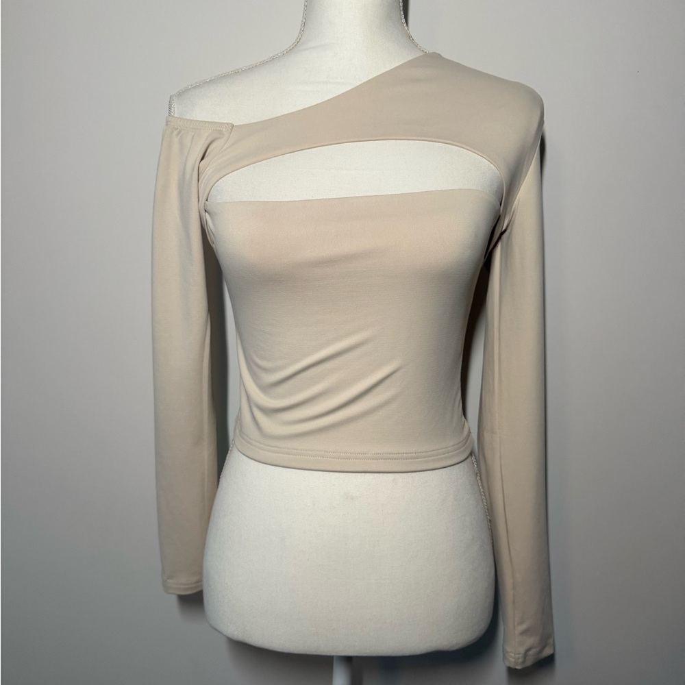 Elegant Cream Off-Shoulder Women's Top